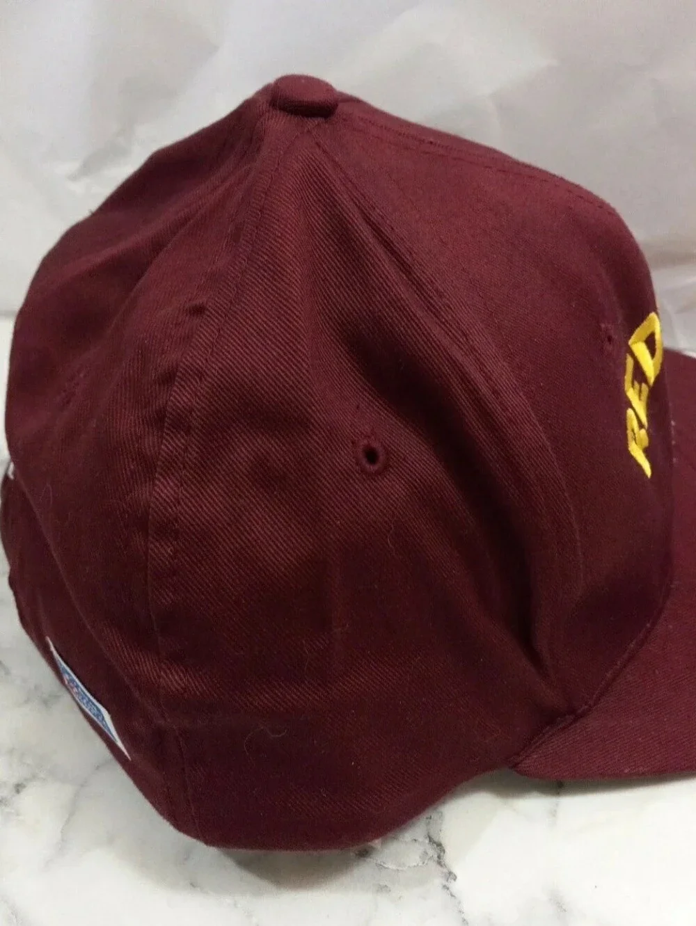 Washington Redskins Snapback Hat Maroon AJD Yellow Bold NFL Cap 90s